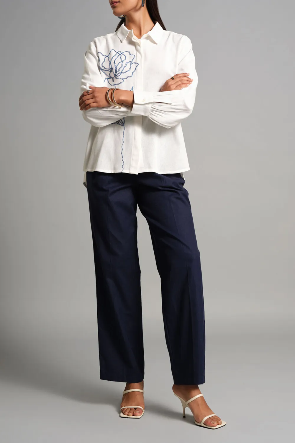 Casual Style Flower Canvas Shirt