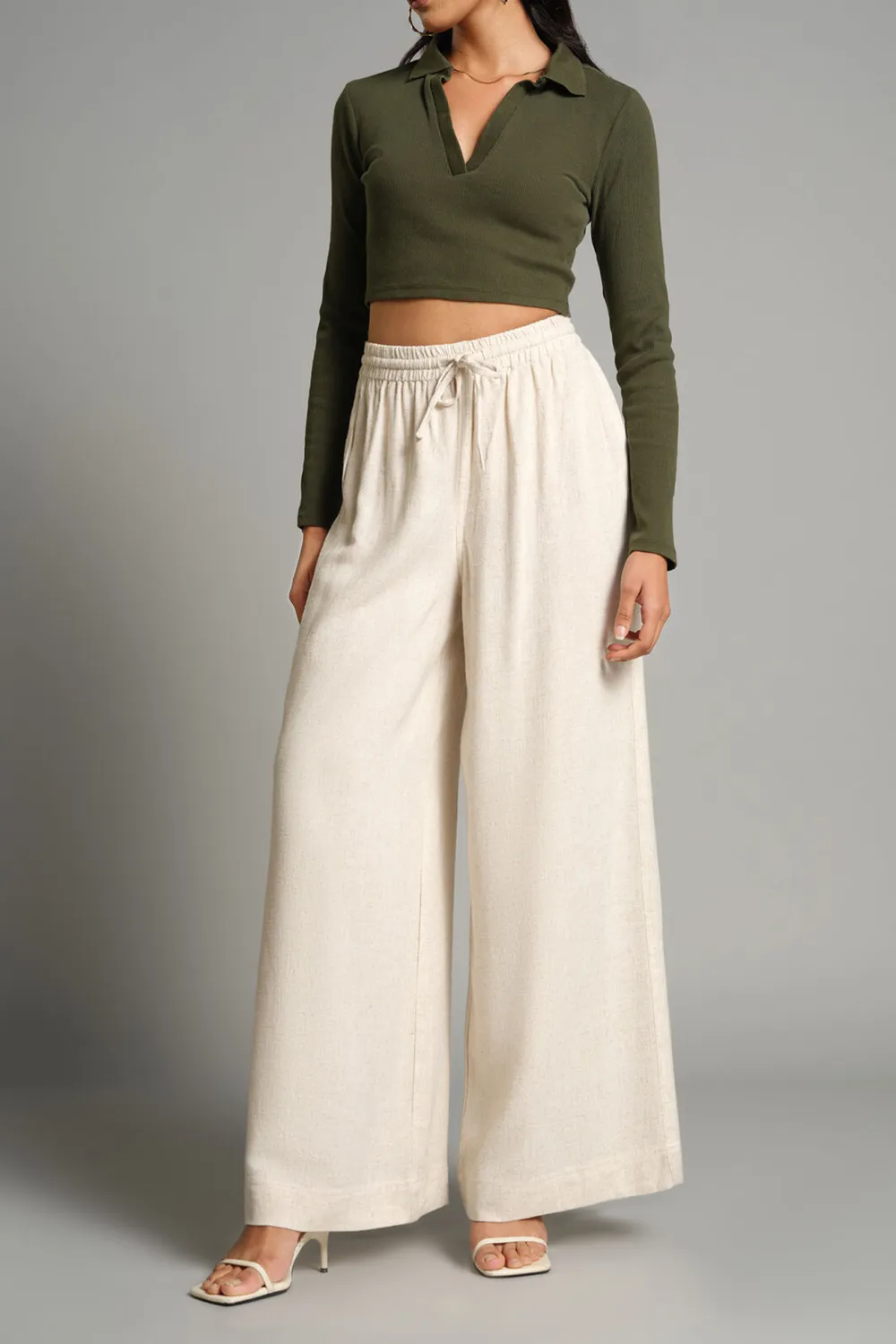 Casual Style Plain Wide-Leg Pants