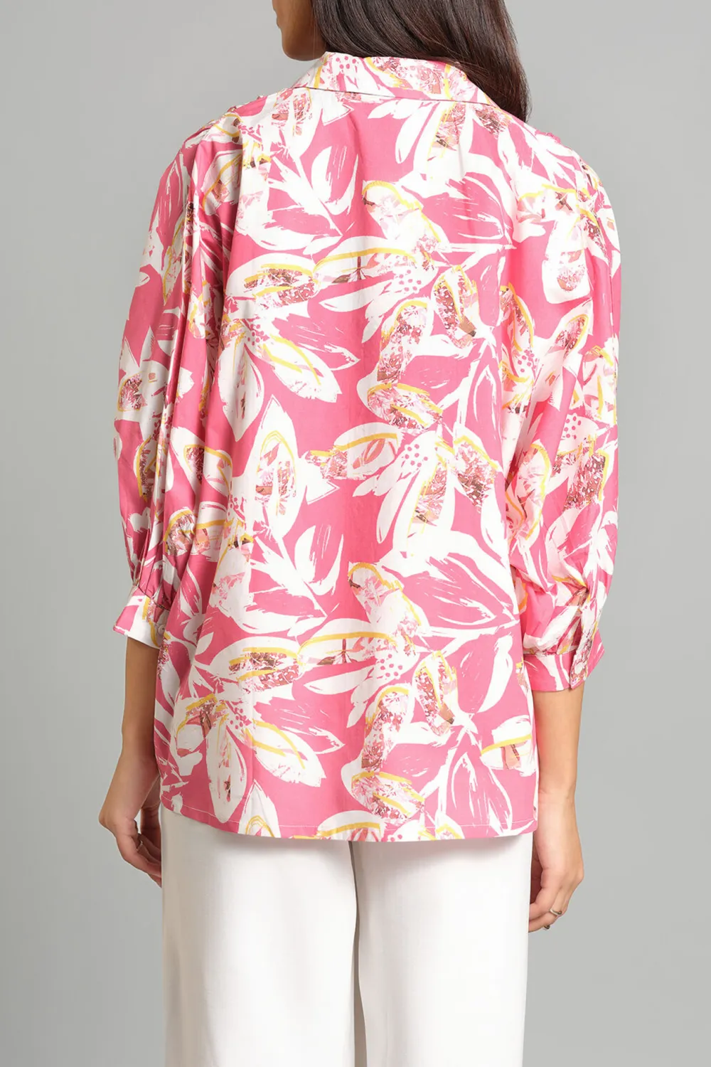 Long Sleeve Casual Style Pink Shirt