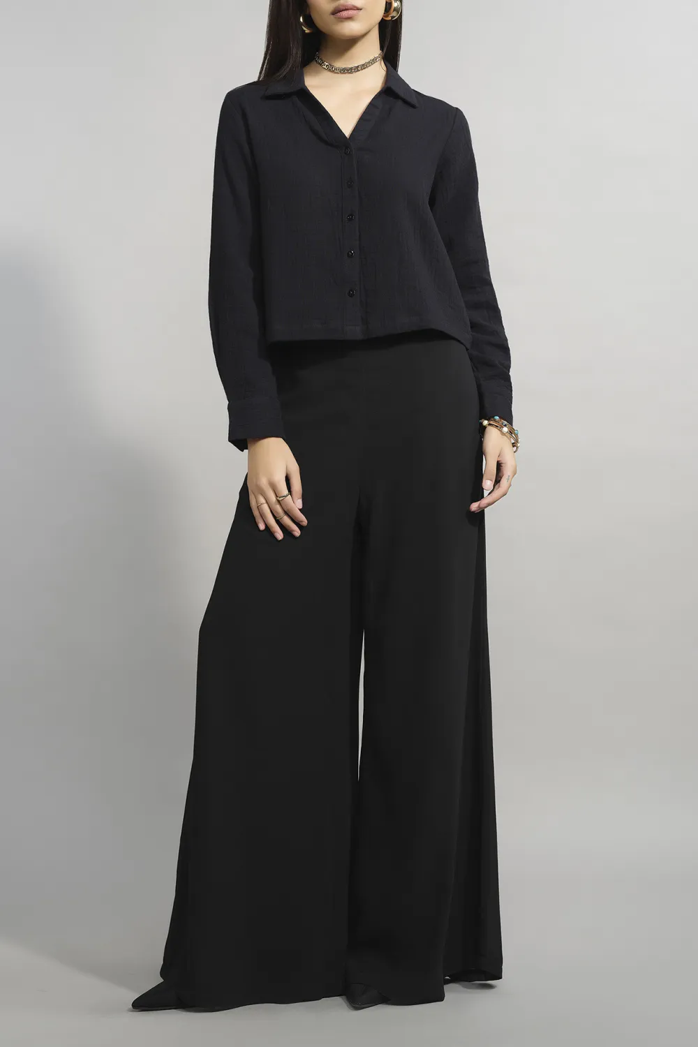 Lapel Casual Style White Shirt