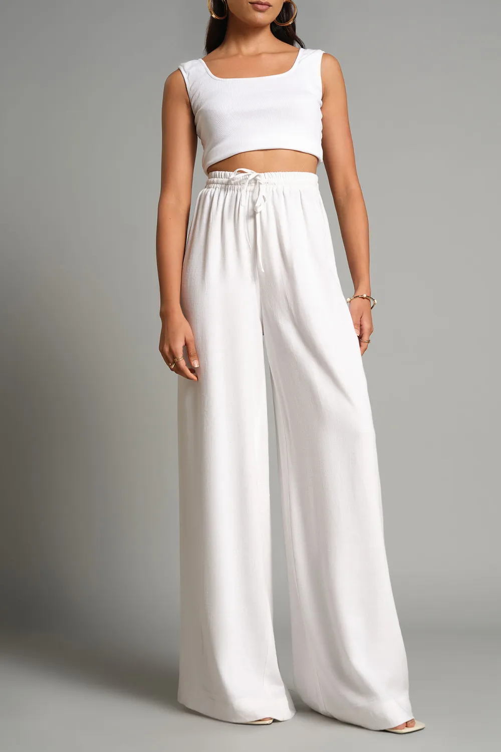 Casual Style Plain Wide-Leg Pants