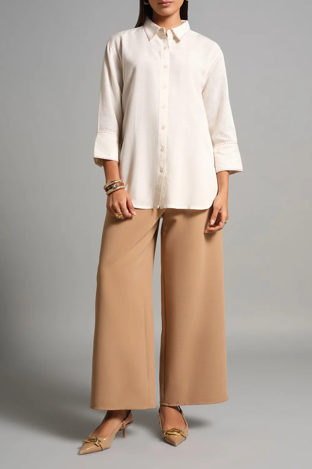 Regular Length Casual Style Plain Shirt