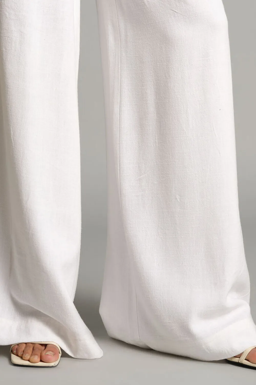 Casual Style Plain Wide-Leg Pants