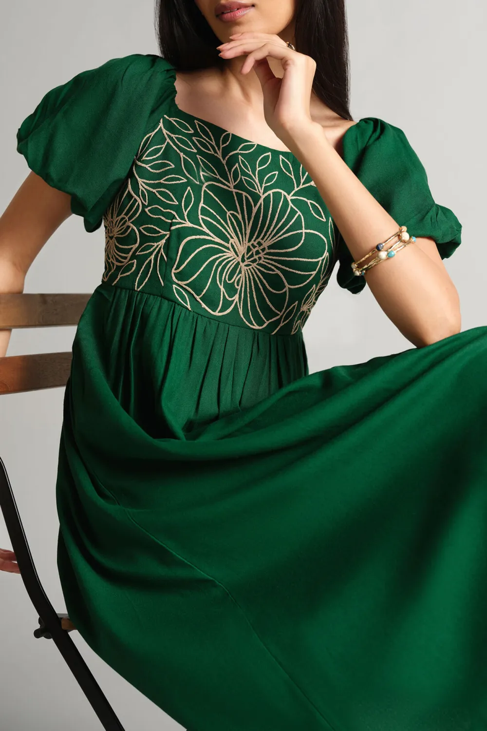 Green Casual Style Galore Dress