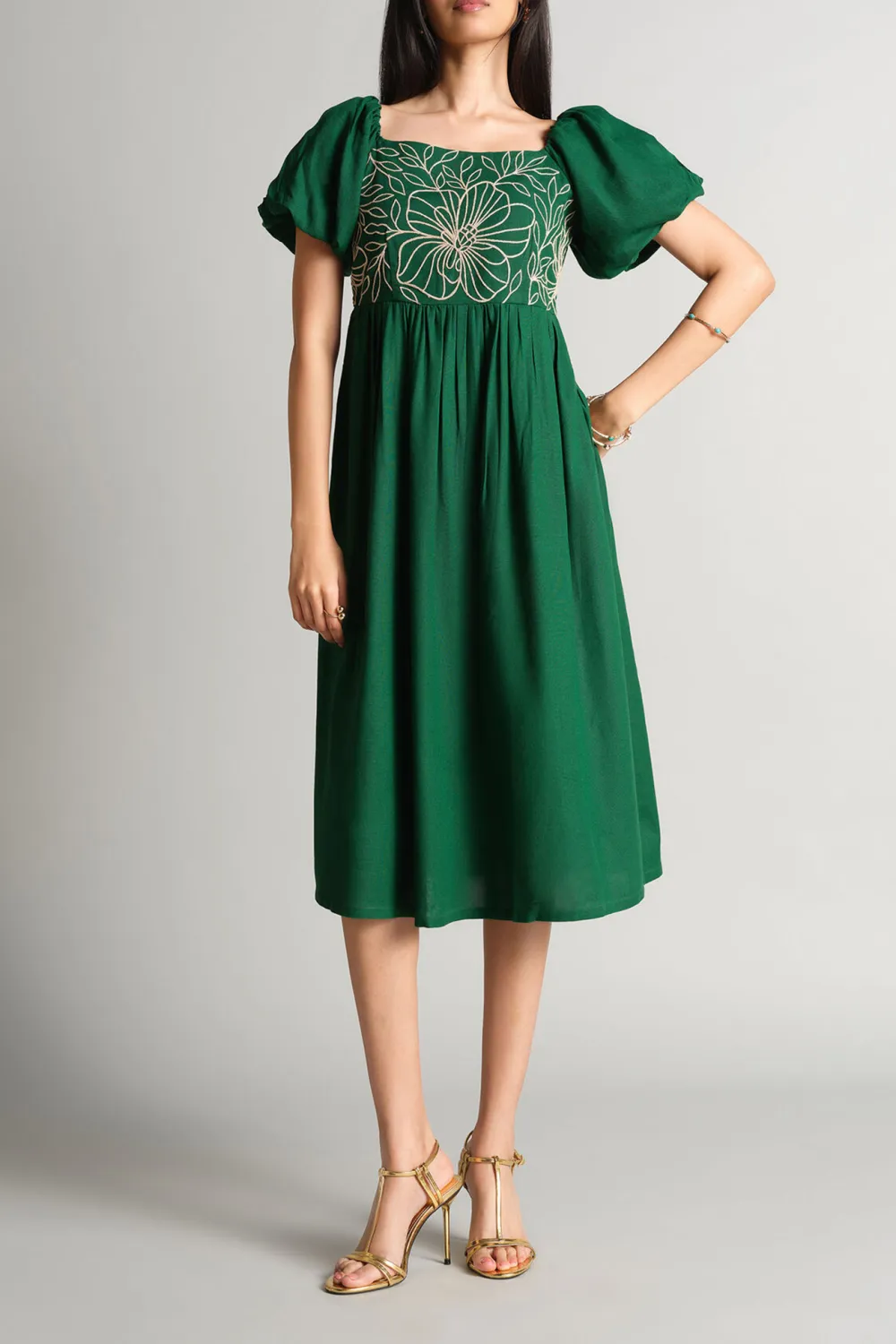 Green Casual Style Galore Dress