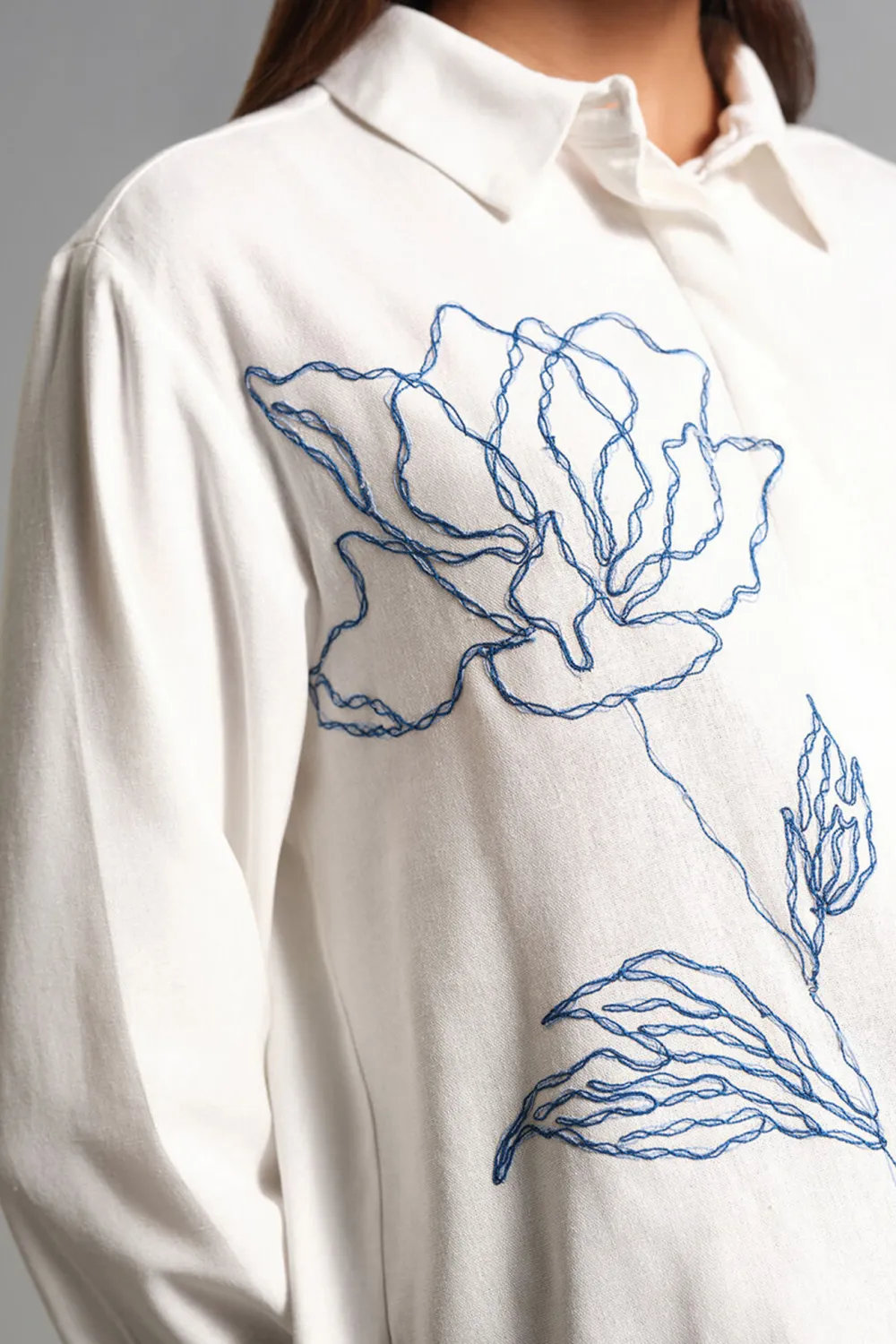 Casual Style Flower Canvas Shirt