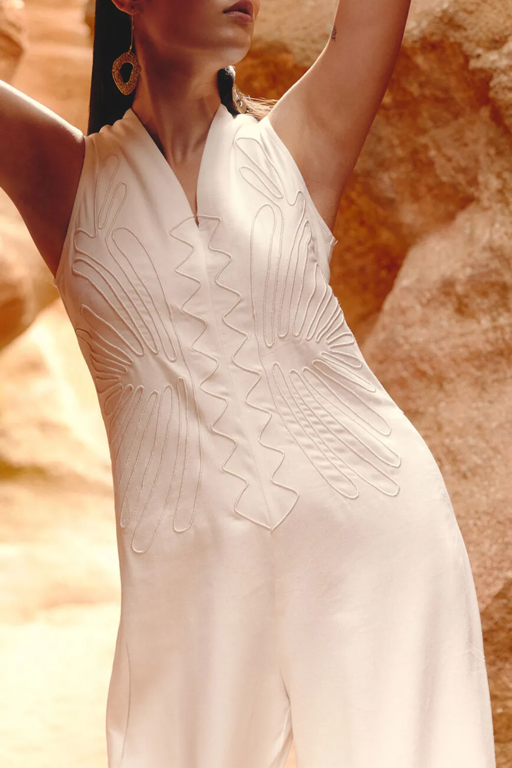 Off White Casual Style Jumpsuit