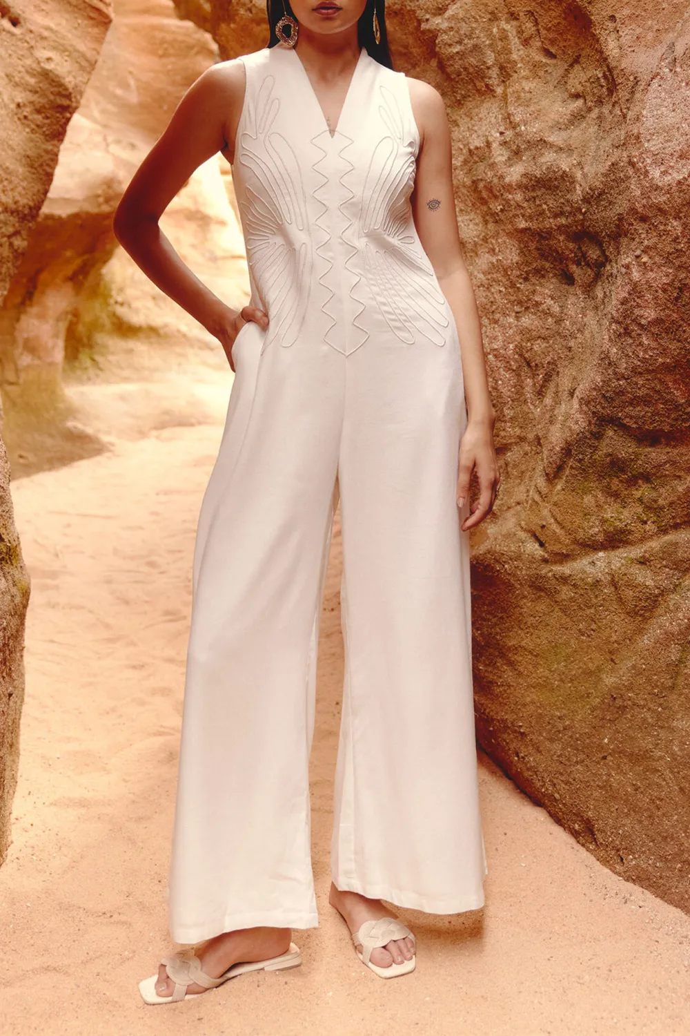 Off White Casual Style Jumpsuit