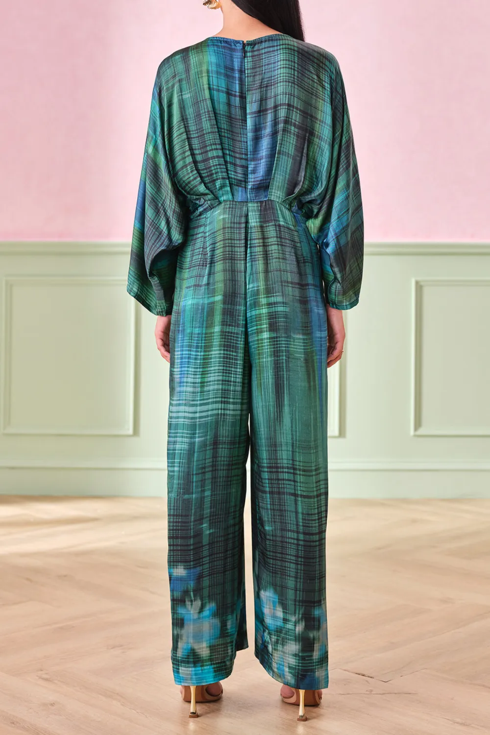 Green Casual Style Viscose Jumpsuit