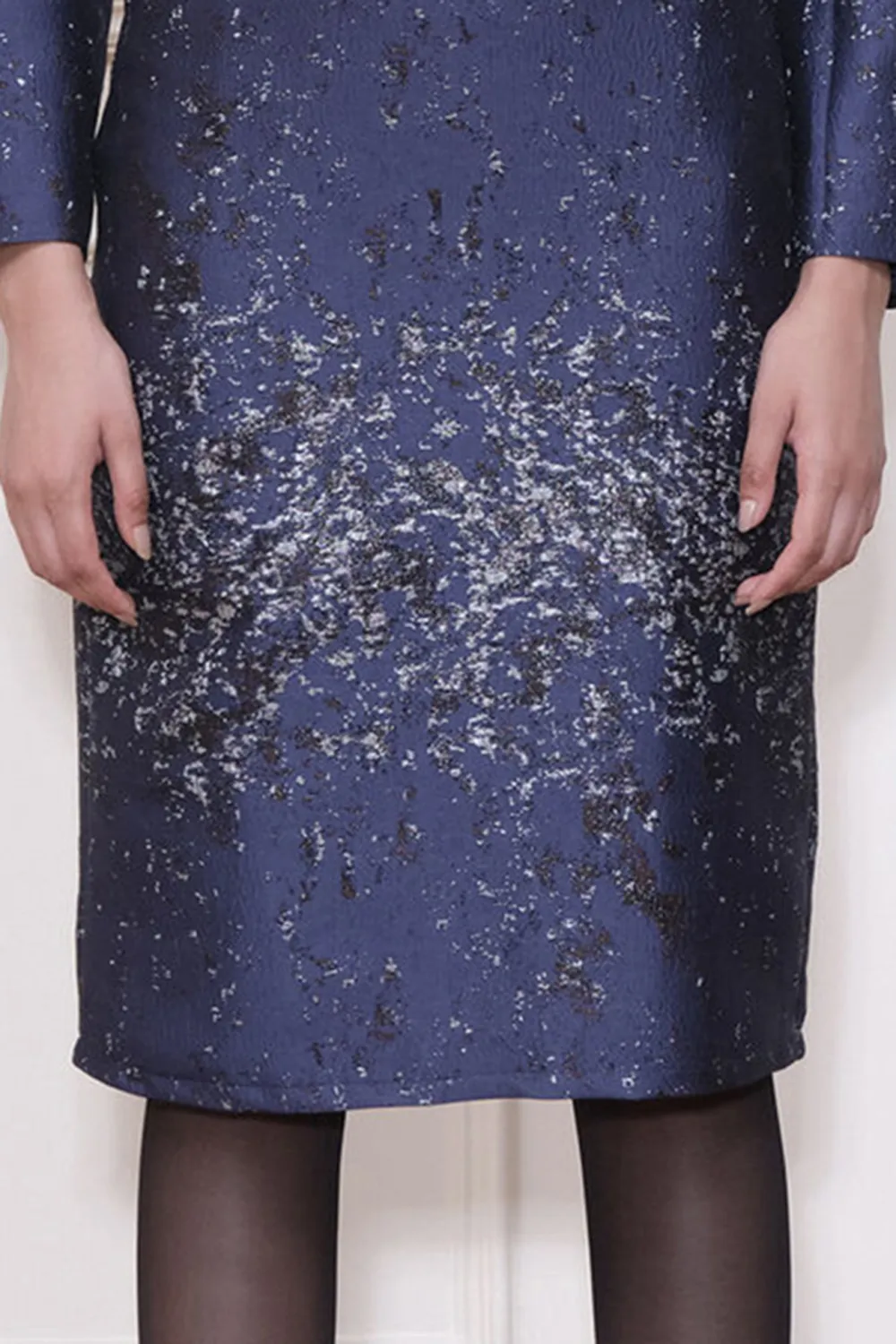 Navy Blue Regular Length Casual Style Outerwear