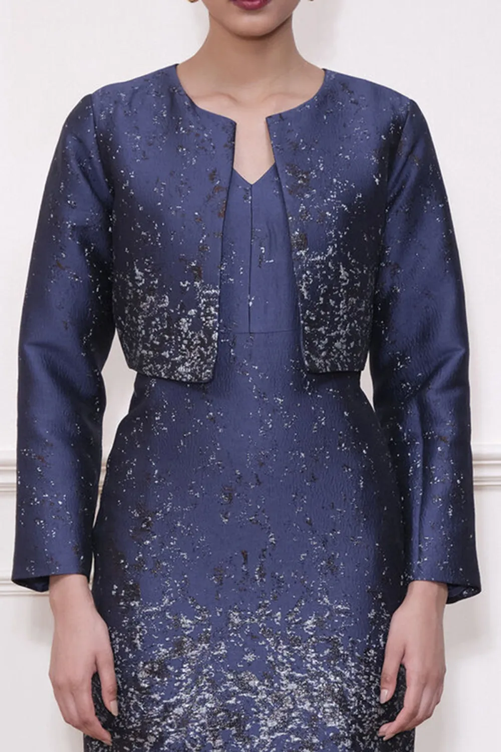 Navy Blue Regular Length Casual Style Outerwear