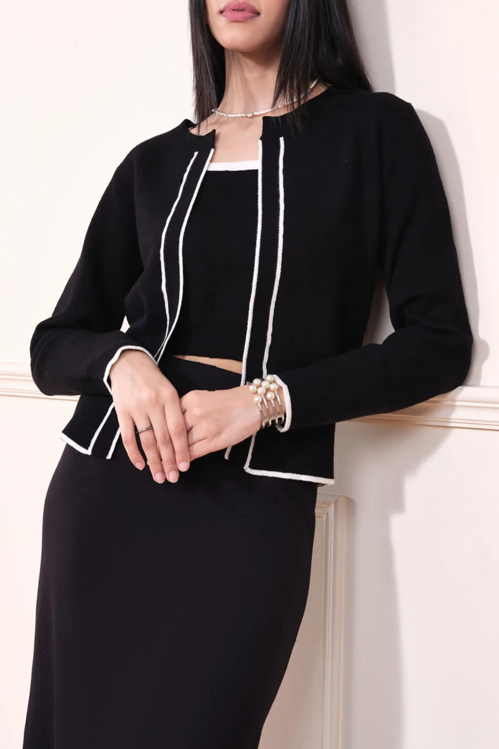 Black Long Sleeve Casual Style Outerwear