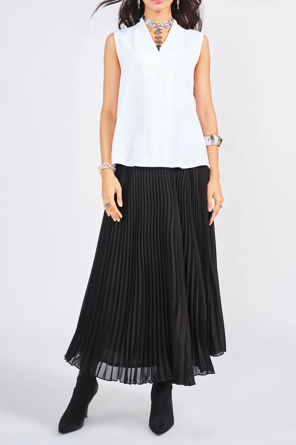 V-Neck Casual Style Plain Top