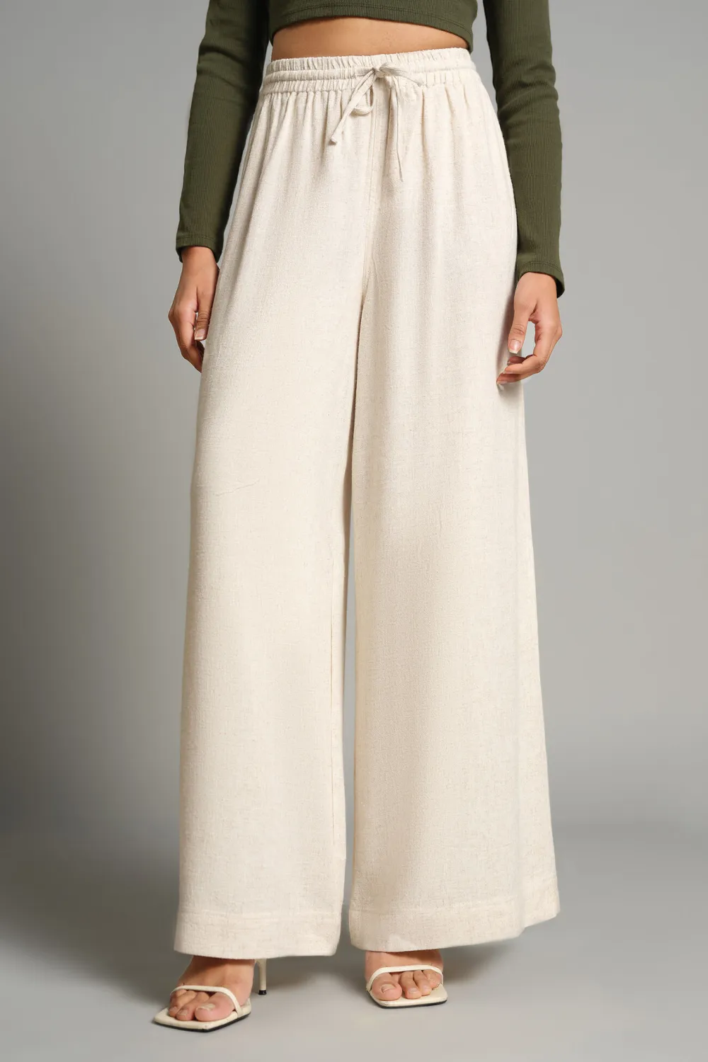 Casual Style Plain Wide-Leg Pants